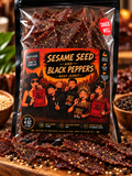 4 oz bag of Sesame Seed and Black Peppers beef jerky by Say It Ain't Fire